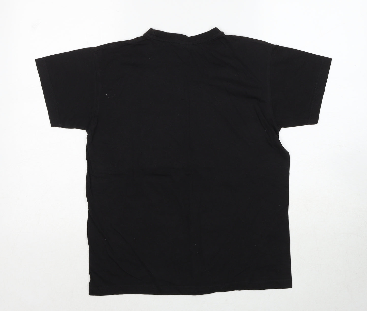 Planet 2000 Womens Black Cotton Basic T-Shirt Size S Round Neck - Ibiza Beach