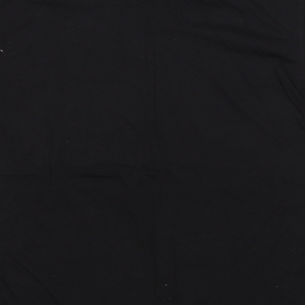 Planet 2000 Womens Black Cotton Basic T-Shirt Size S Round Neck - Ibiza Beach