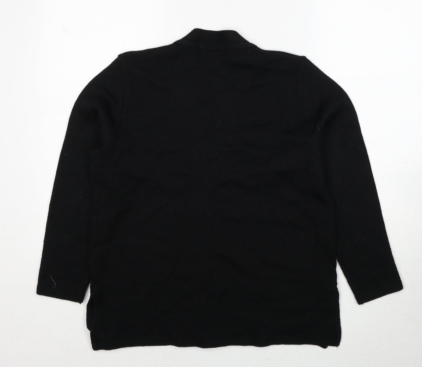 Bonmarché Womens Black V-Neck Wool Cardigan Jumper Size M