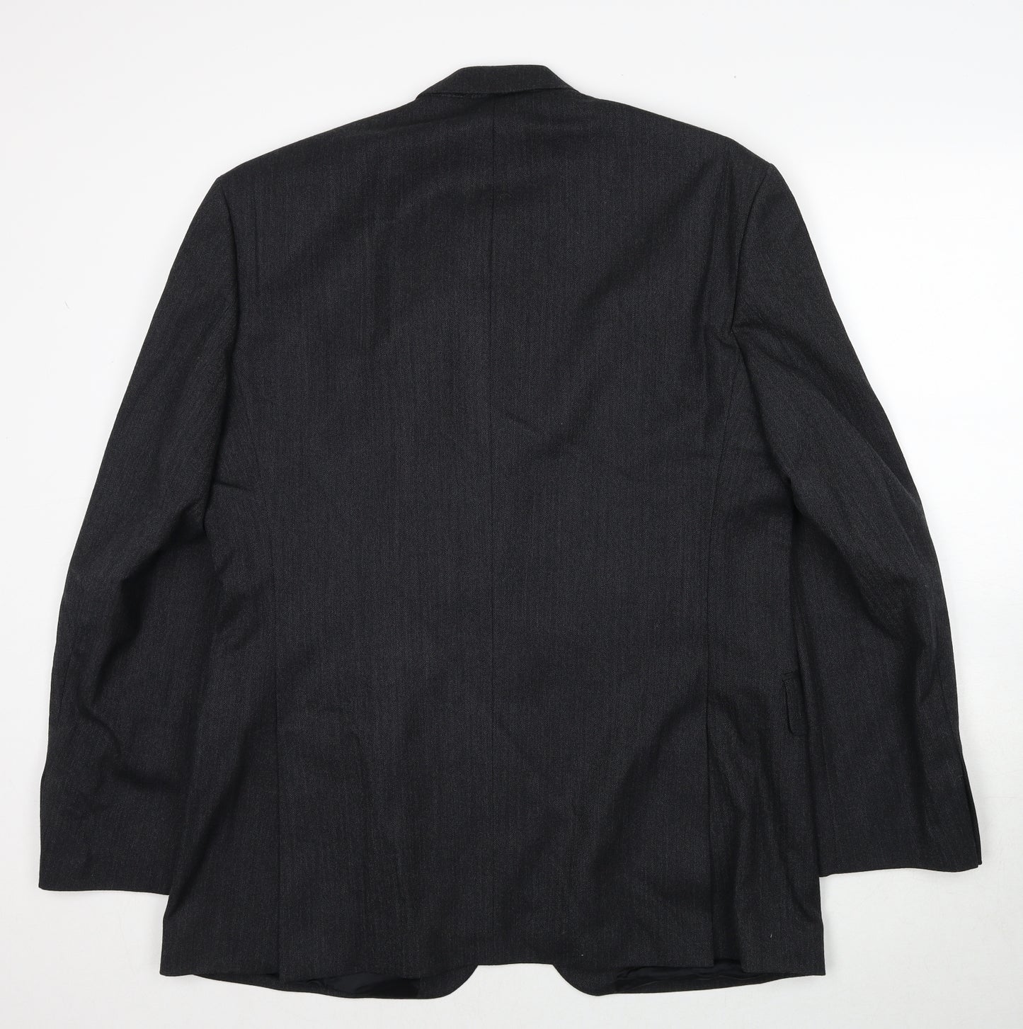 The Label Mens Grey Striped Wool Jacket Suit Jacket Size 44 Regular