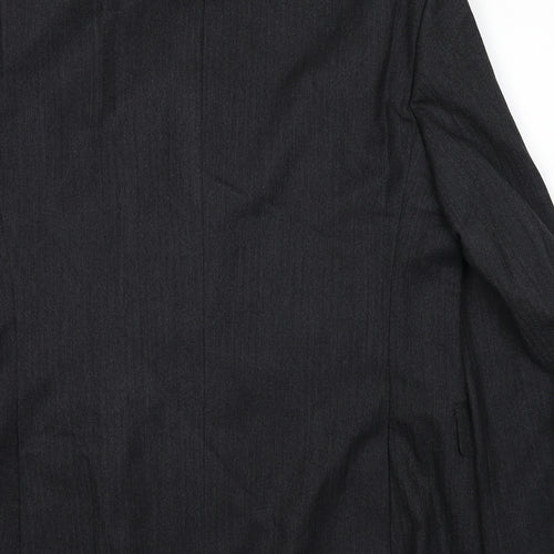 The Label Mens Grey Striped Wool Jacket Suit Jacket Size 44 Regular