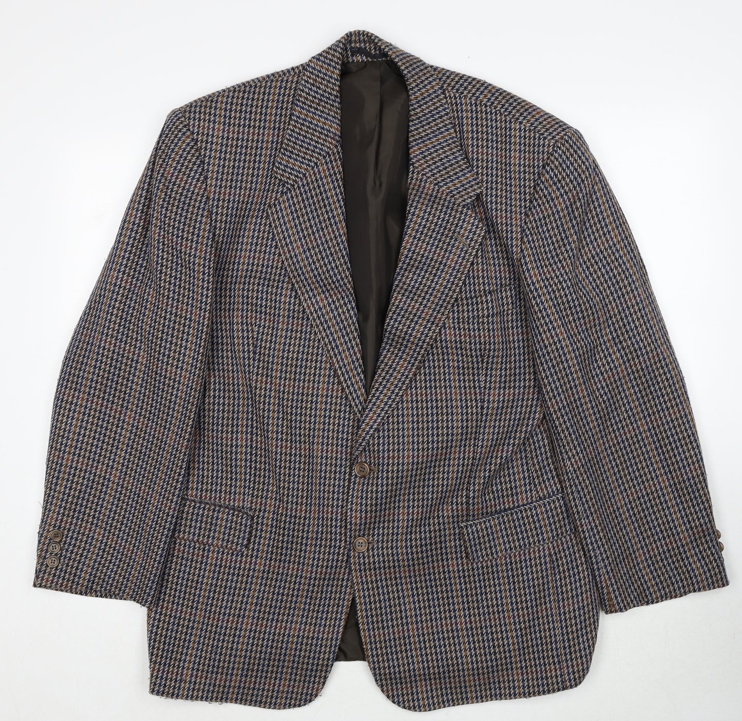 C&A Mens Brown Geometric Polyester Jacket Blazer Size M Regular