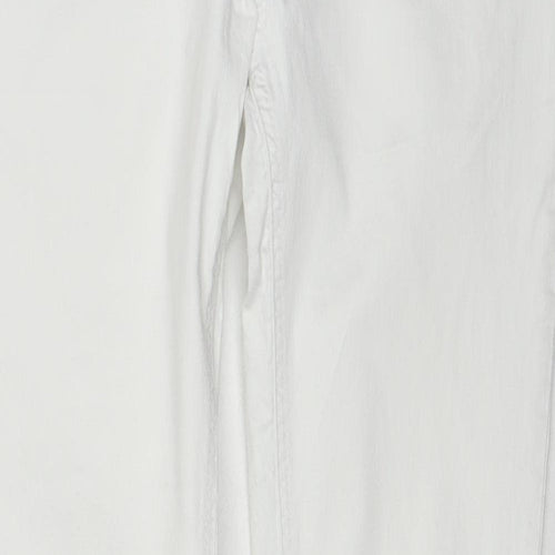 Buena Vista Womens White Cotton Skinny Jeans Size M Regular Button