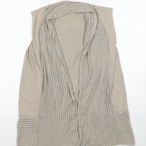 Vientoodonna Womens Beige V-Neck Cotton Cardigan Jumper Size 10