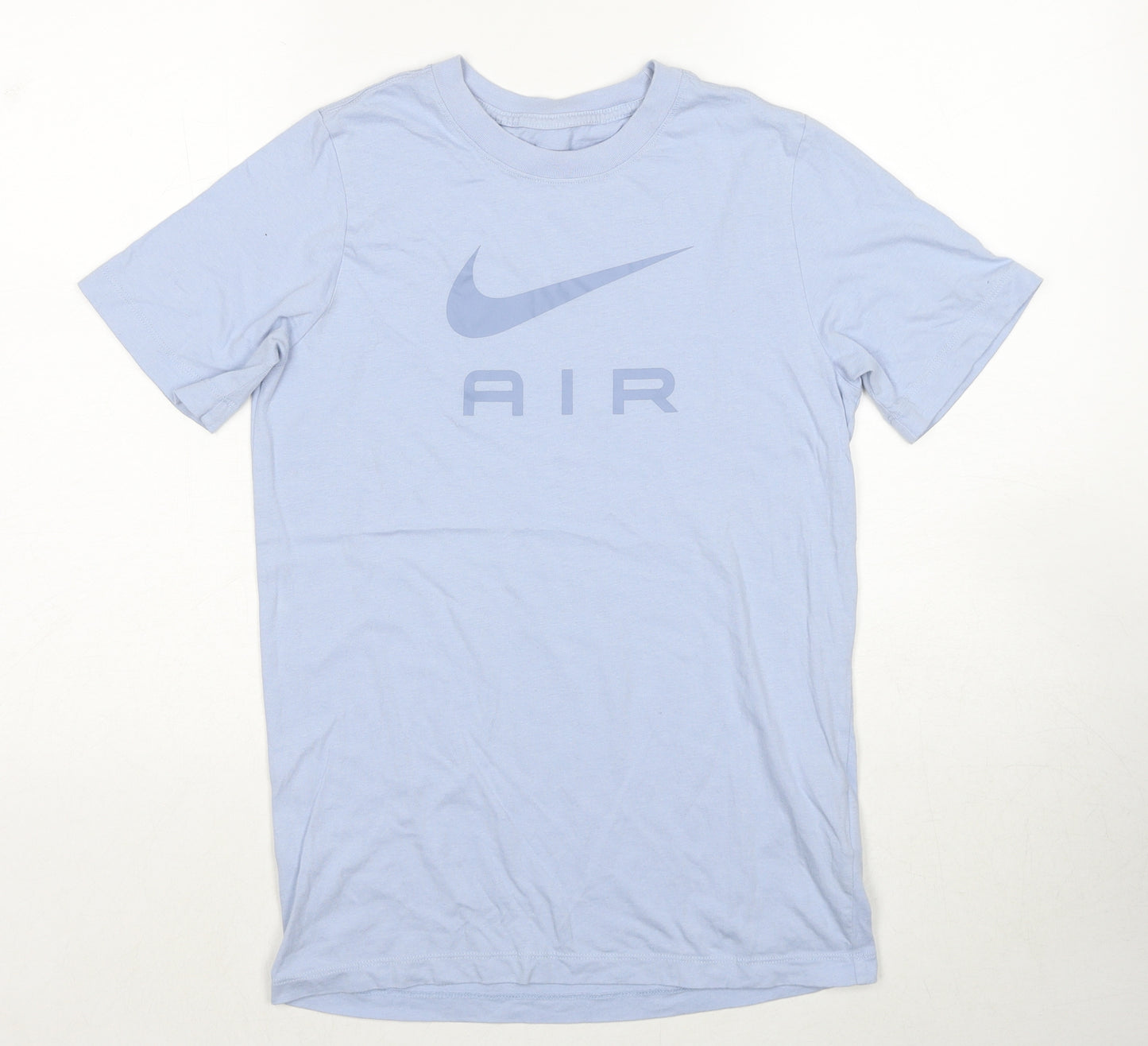 Nike Womens Blue Cotton Basic T-Shirt Size L Round Neck
