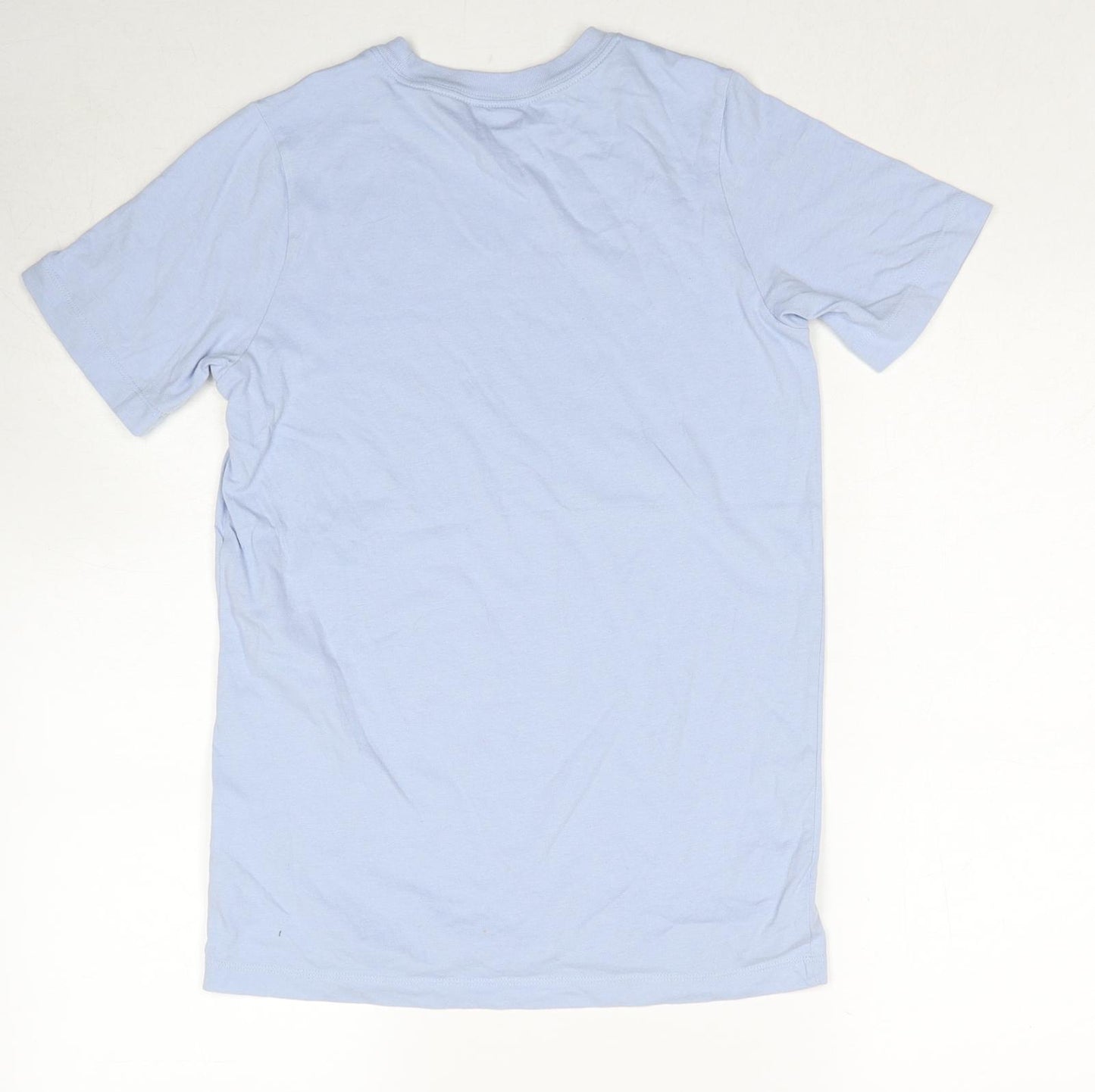 Nike Womens Blue Cotton Basic T-Shirt Size L Round Neck