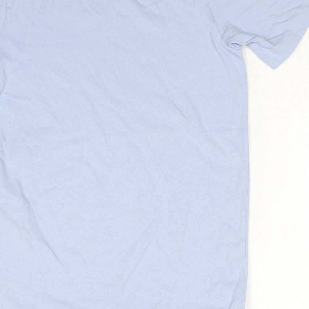 Nike Womens Blue Cotton Basic T-Shirt Size L Round Neck