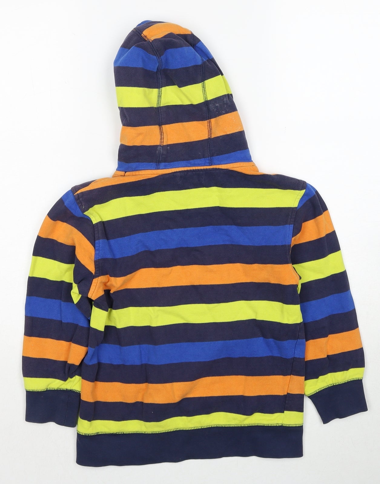 Debenhams Boys Multicoloured Striped Cotton Pullover Hoodie Size 7-8 Years Pullover