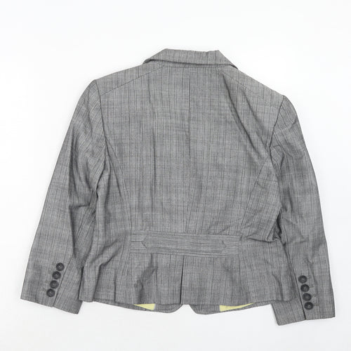 NEXT Womens Grey Polyester Jacket Suit Jacket Size 14