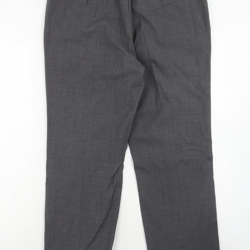 Burton Mens Grey Wool Dress Pants Trousers Size 36 in Regular Hook & Eye