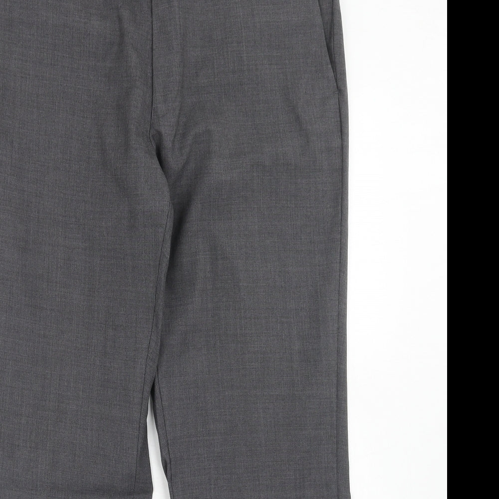 Burton Mens Grey Wool Dress Pants Trousers Size 36 in Regular Hook & Eye