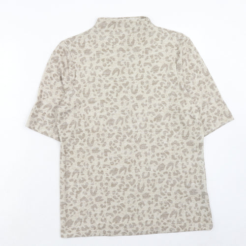 Marks and Spencer Womens Brown Animal Print Viscose Pullover Sweatshirt Size 14 Pullover - Leopard Pattern