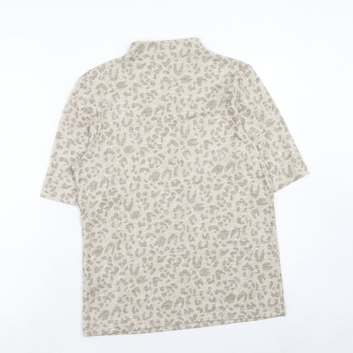 Marks and Spencer Womens Brown Animal Print Viscose Pullover Sweatshirt Size 14 Pullover - Leopard Pattern