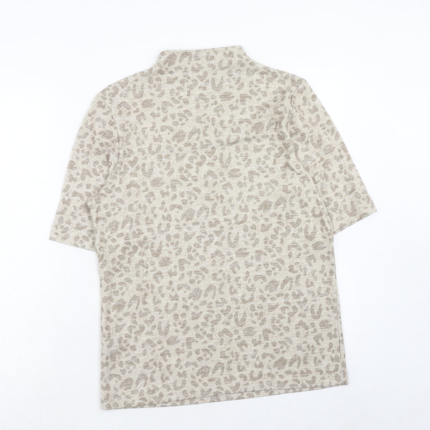 Marks and Spencer Womens Brown Animal Print Viscose Pullover Sweatshirt Size 14 Pullover - Leopard Pattern