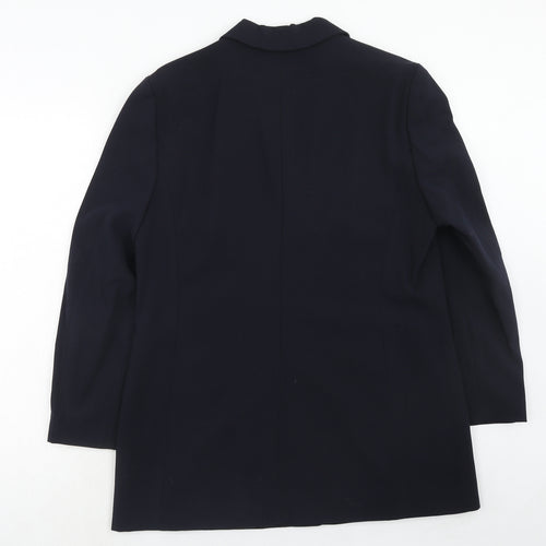 Bianca Womens Blue Polyester Jacket Suit Jacket Size 12