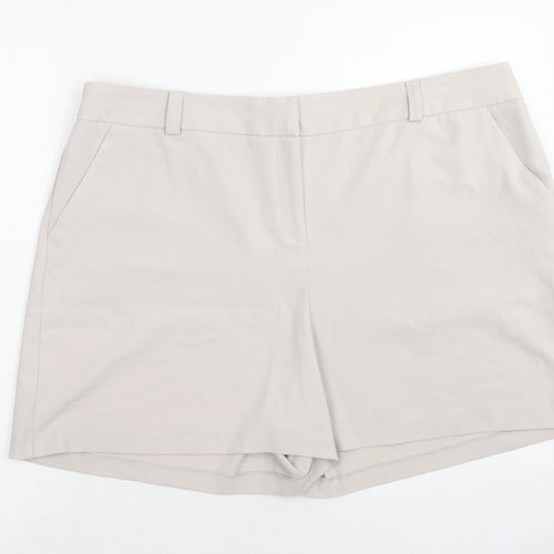 Dorothy Perkins Womens Beige Polyester Mom Shorts Size 22 Regular Hook & Eye
