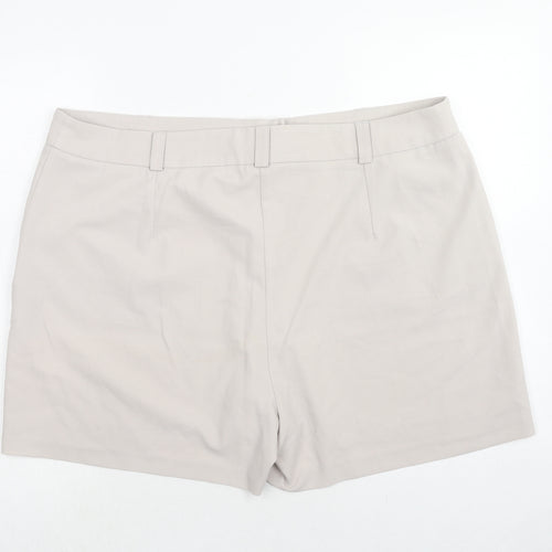 Dorothy Perkins Womens Beige Polyester Mom Shorts Size 22 Regular Hook & Eye