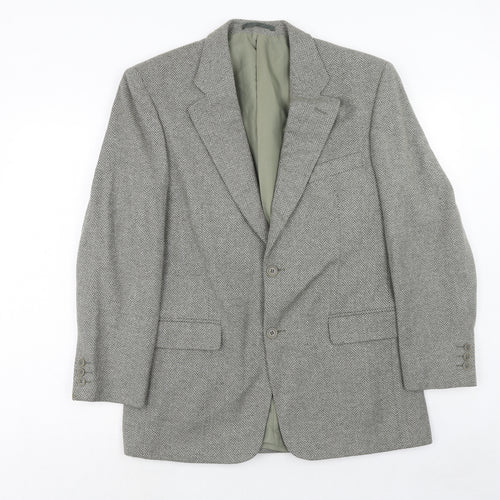 Greenwoods Mens Grey Polyester Jacket Blazer Size 38 Regular
