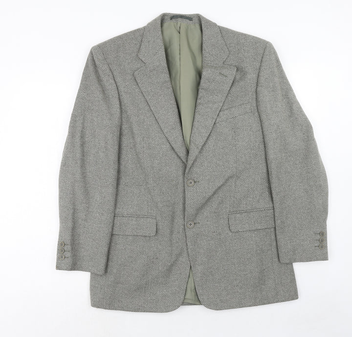 Greenwoods Mens Grey Polyester Jacket Blazer Size 38 Regular