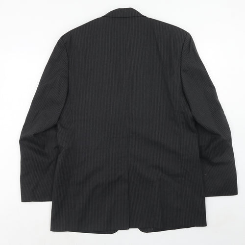 Armando Mens Grey Striped Polyester Jacket Suit Jacket Size 42 Regular