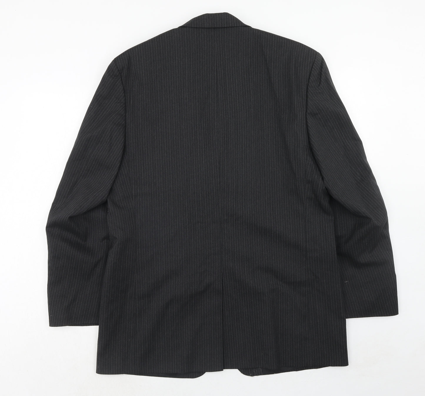 Armando Mens Grey Striped Polyester Jacket Suit Jacket Size 42 Regular