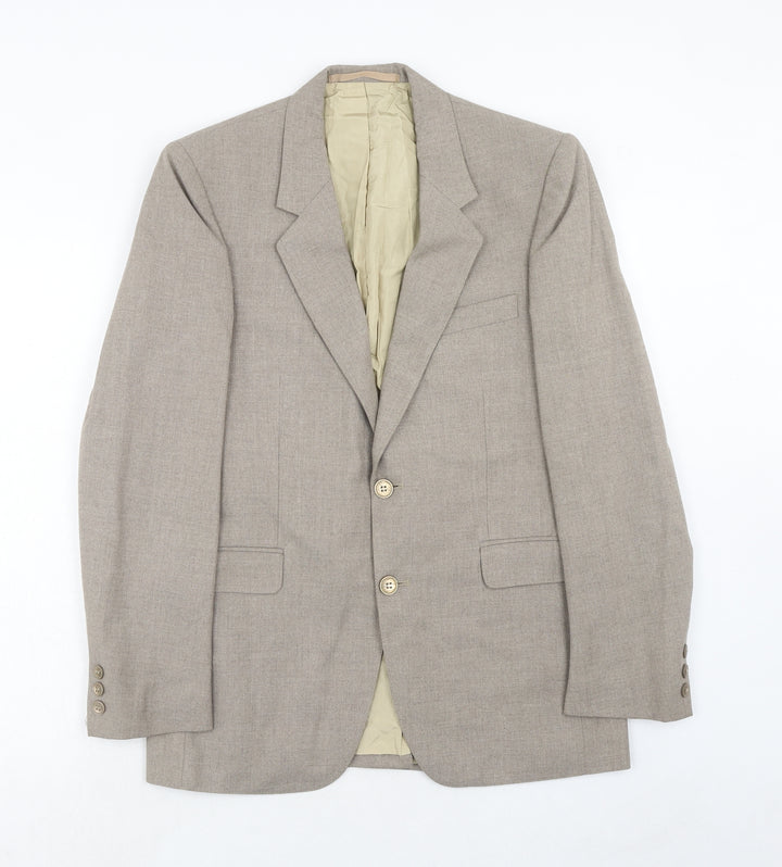 Finesse Mens Beige Polyester Jacket Suit Jacket Size 38 Regular