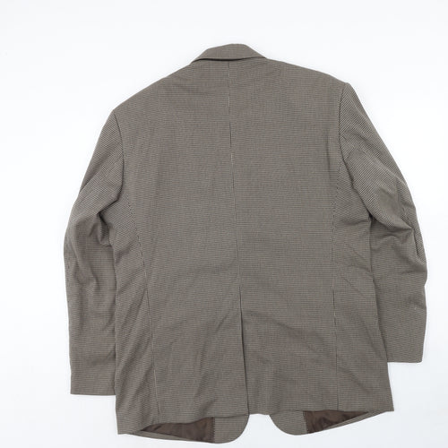 Dannimac Mens Brown Geometric Polyester Jacket Blazer Size 44 Regular