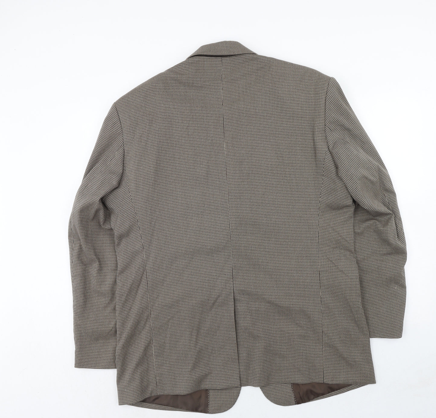 Dannimac Mens Brown Geometric Polyester Jacket Blazer Size 44 Regular