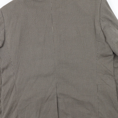 Dannimac Mens Brown Geometric Polyester Jacket Blazer Size 44 Regular