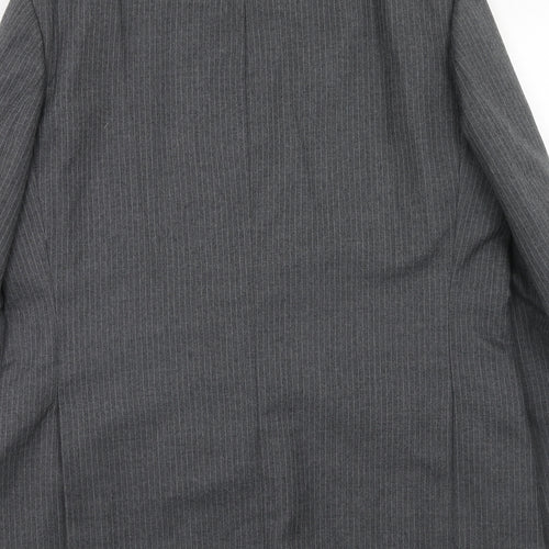 C&A Mens Grey Striped Polyester Jacket Suit Jacket Size 44 Regular