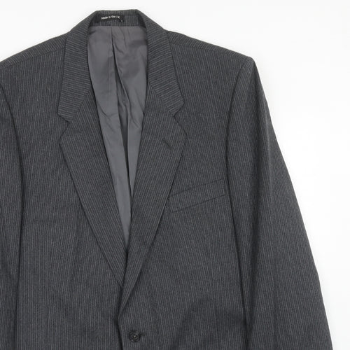 St Michael Mens Grey Wool Jacket Suit Jacket Size 44 Regular