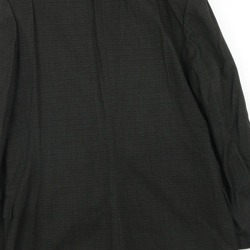 Burton Mens Grey Check Polyester Jacket Suit Jacket Size 40 Regular
