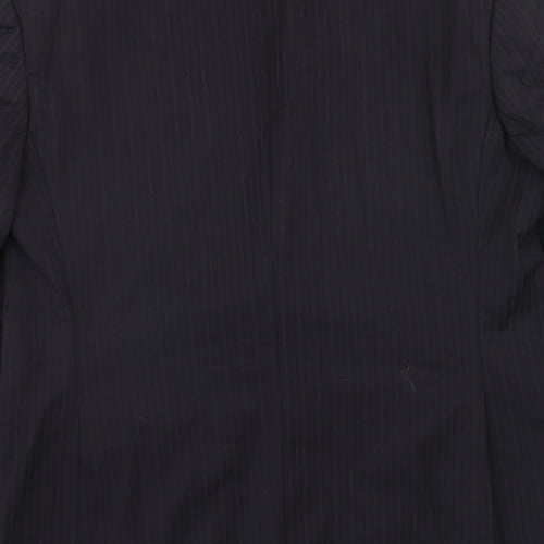 Marks and Spencer Mens Black Striped Wool Jacket Suit Jacket Size 42 Regular