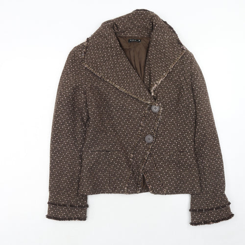 VILA Womens Brown Wool Jacket Blazer Size M
