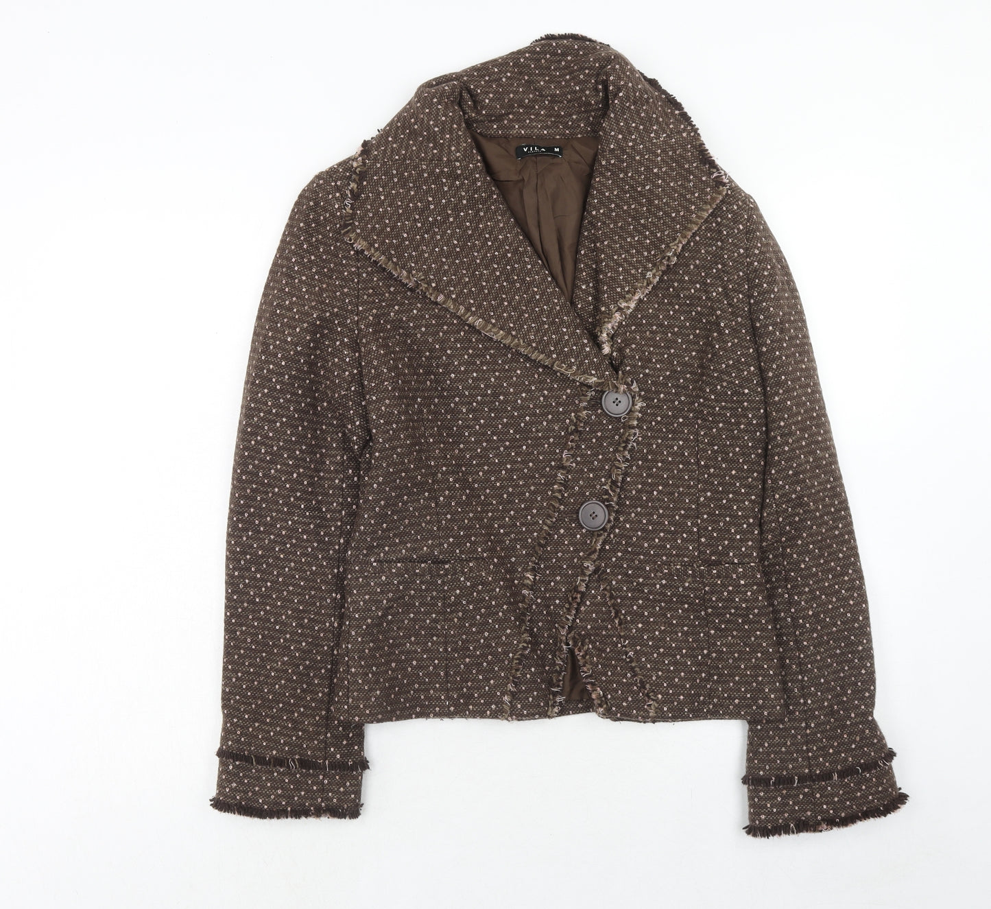 VILA Womens Brown Wool Jacket Blazer Size M