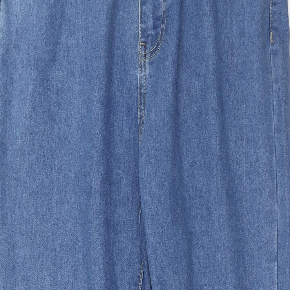 Boohoo Womens Blue Cotton Skinny Jeans Size 16 Regular Zip
