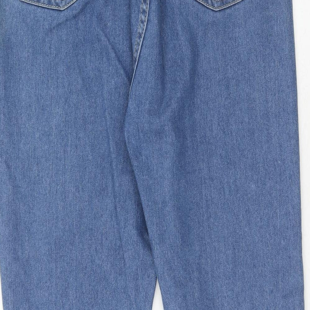 Boohoo Womens Blue Cotton Skinny Jeans Size 16 Regular Zip