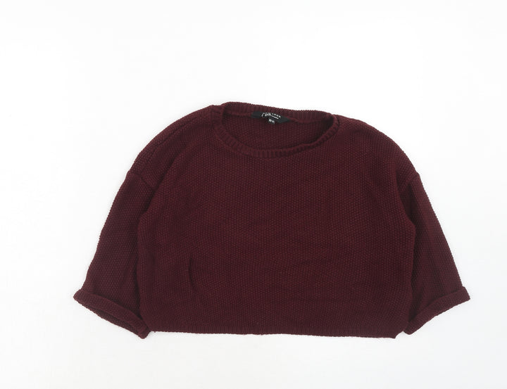 New Look Girls Red Round Neck Acrylic Pullover Jumper Size 10-11 Years Pullover