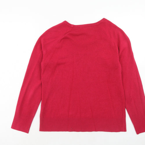 Per Una Womens Pink Round Neck Acrylic Pullover Jumper Size 14