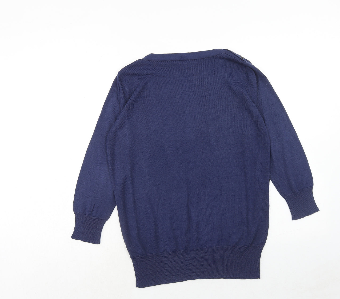 Simply Be Womens Blue Round Neck Acrylic Pullover Jumper Size 12