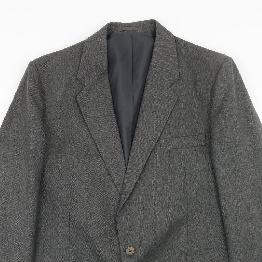 Hodges Mens Grey Polyester Jacket Suit Jacket Size 42 Regular
