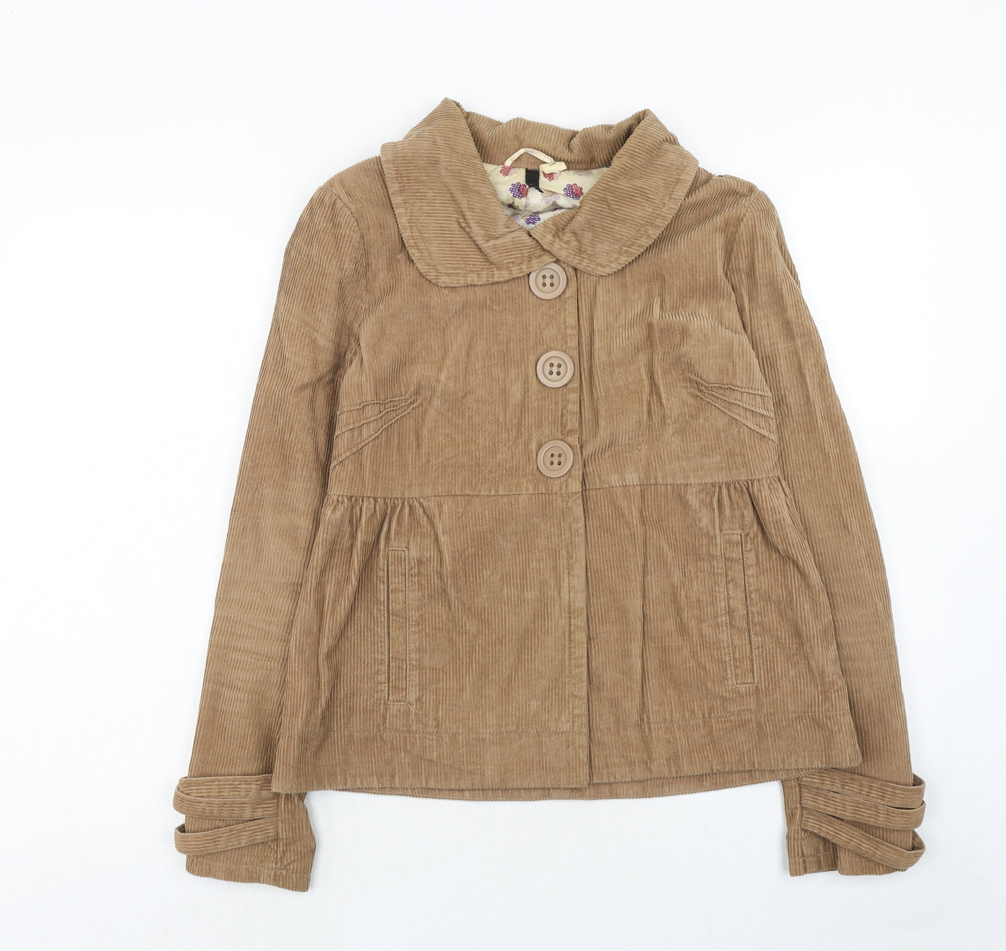 H&M Womens Brown Jacket Blazer Size 10 Button