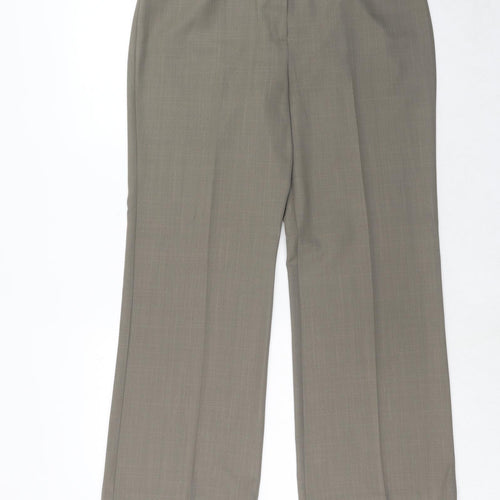 Marks and Spencer Womens Brown Polyester Dress Pants Trousers Size 16 Regular Hook & Eye