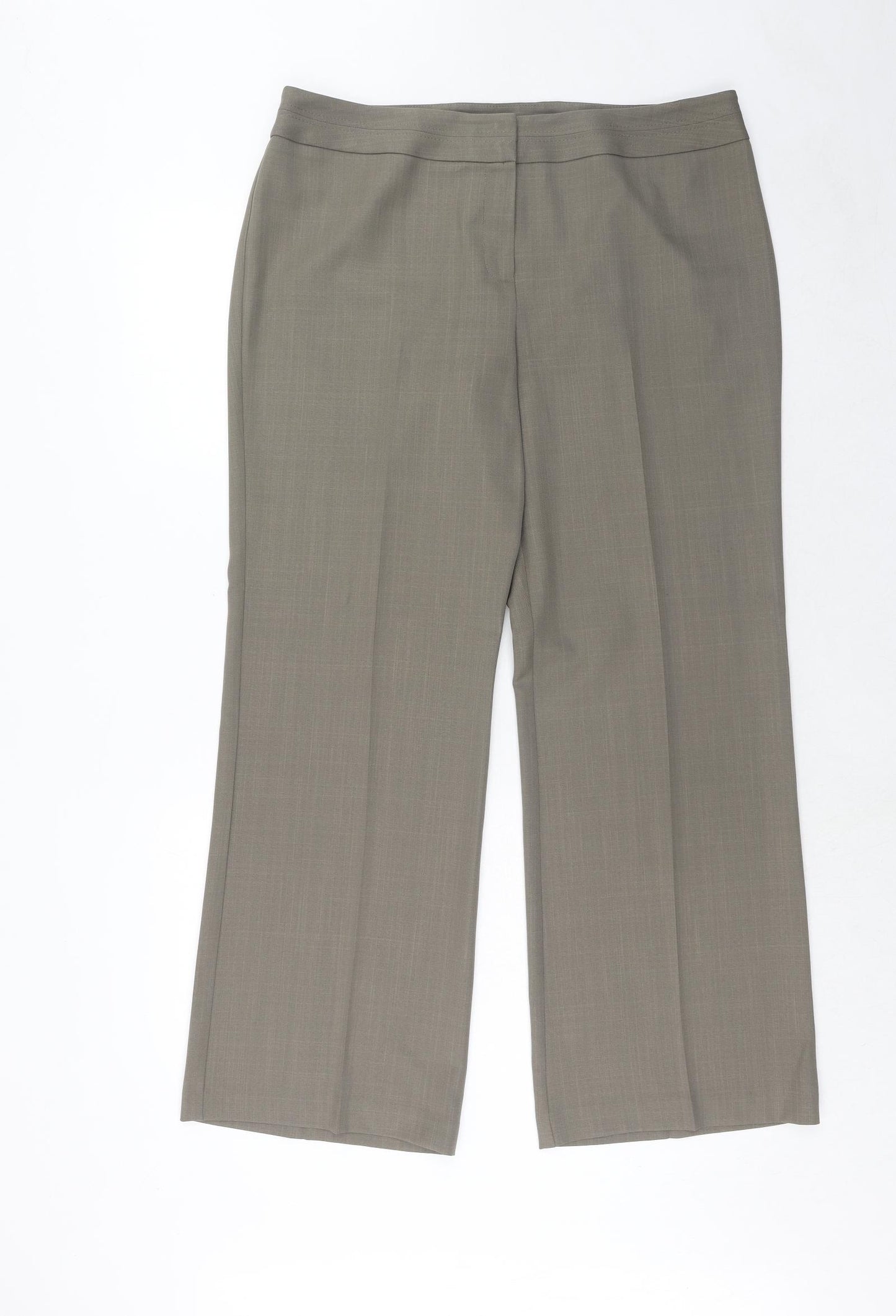 Marks and Spencer Womens Brown Polyester Dress Pants Trousers Size 16 Regular Hook & Eye