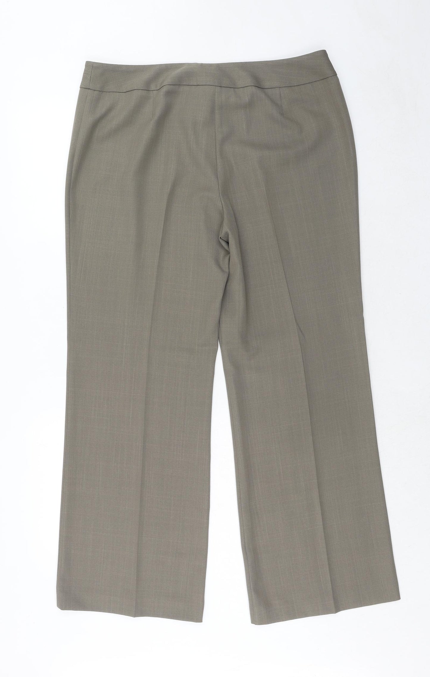 Marks and Spencer Womens Brown Polyester Dress Pants Trousers Size 16 Regular Hook & Eye