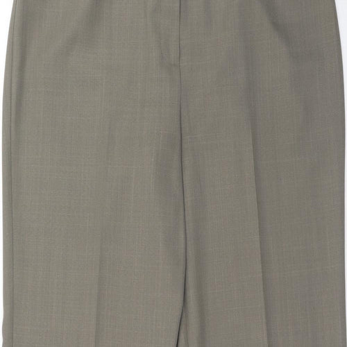 Marks and Spencer Womens Brown Polyester Dress Pants Trousers Size 16 Regular Hook & Eye