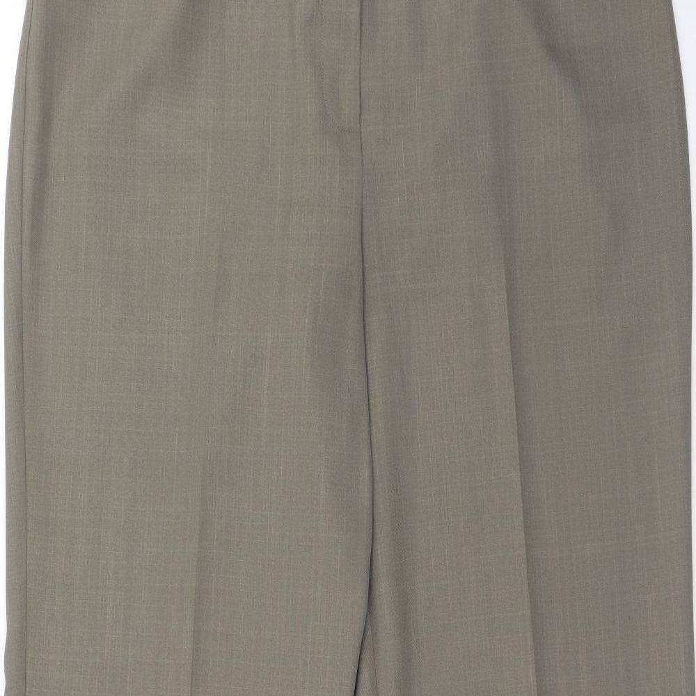 Marks and Spencer Womens Brown Polyester Dress Pants Trousers Size 16 Regular Hook & Eye