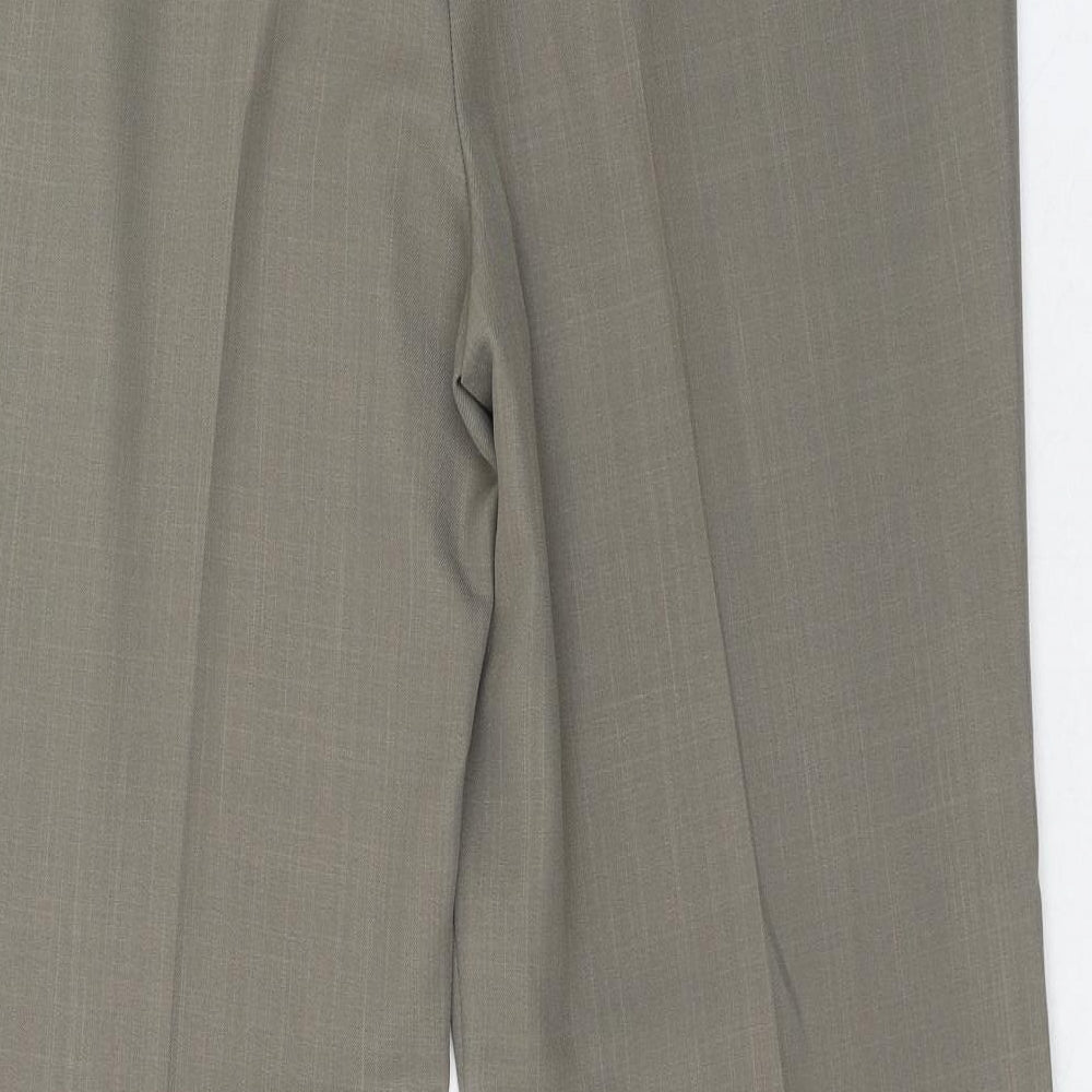 Marks and Spencer Womens Brown Polyester Dress Pants Trousers Size 16 Regular Hook & Eye