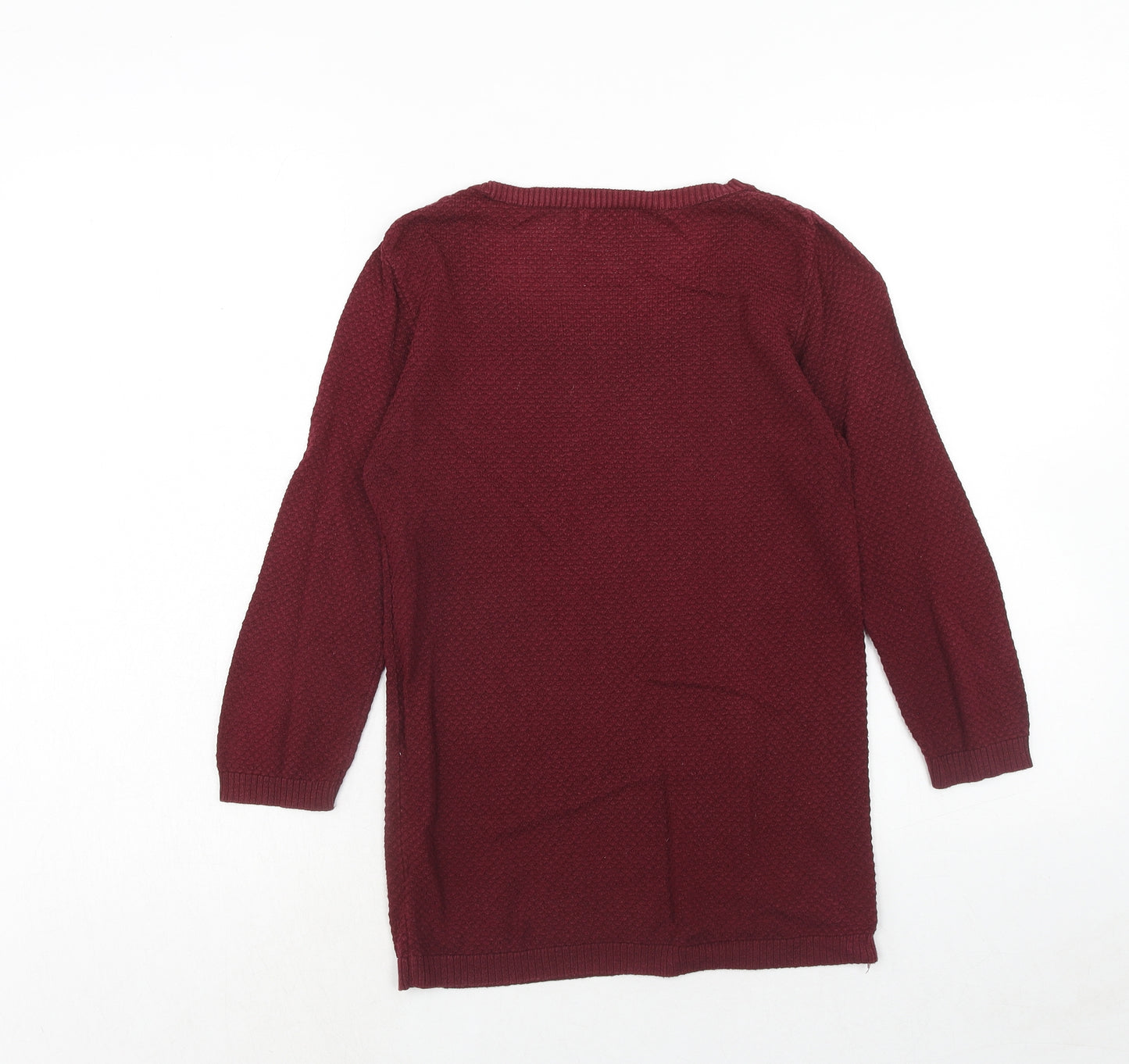 Stradivarius Womens Red Scoop Neck Acrylic Pullover Jumper Size S