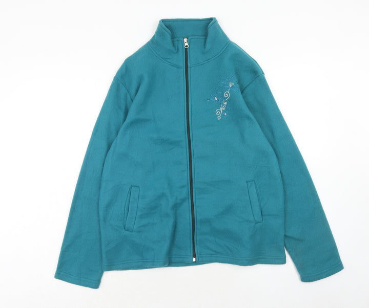 Anne De Lancay Womens Blue Jacket Size M Zip